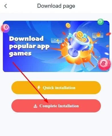 Click complete installation